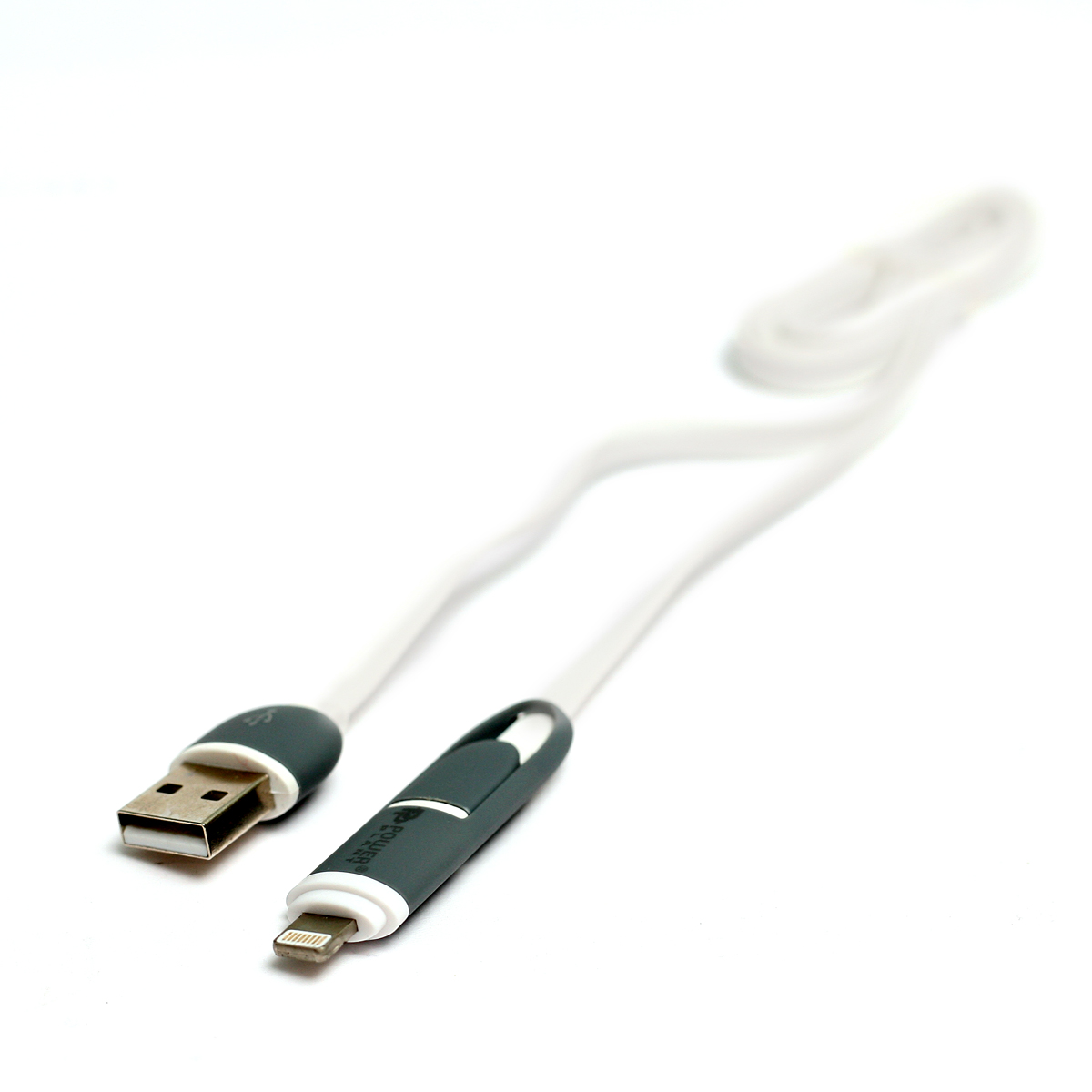 картинка Kабель PowerPlant Quick Charge 2A 2-в-1 flat USB 2.0 AM – Lightning/Micro 1м white от магазина itmag.kz