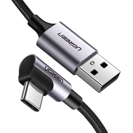 картинка Кабель UGREEN US284 Angled USB AM to USB Type C Cable Angled 1m от магазина itmag.kz