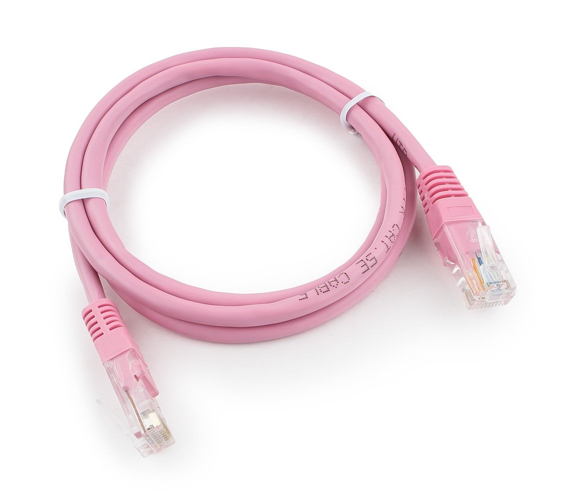 картинка Патч-корд UTP Cablexpert PP12-3M/RO кат.5e, 3м, литой, многожильный (розовый) от магазина itmag.kz