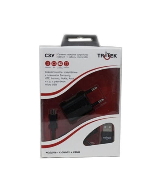 картинка T-CH002+CB001 зарядное устройство+кабель micro USB от магазина itmag.kz