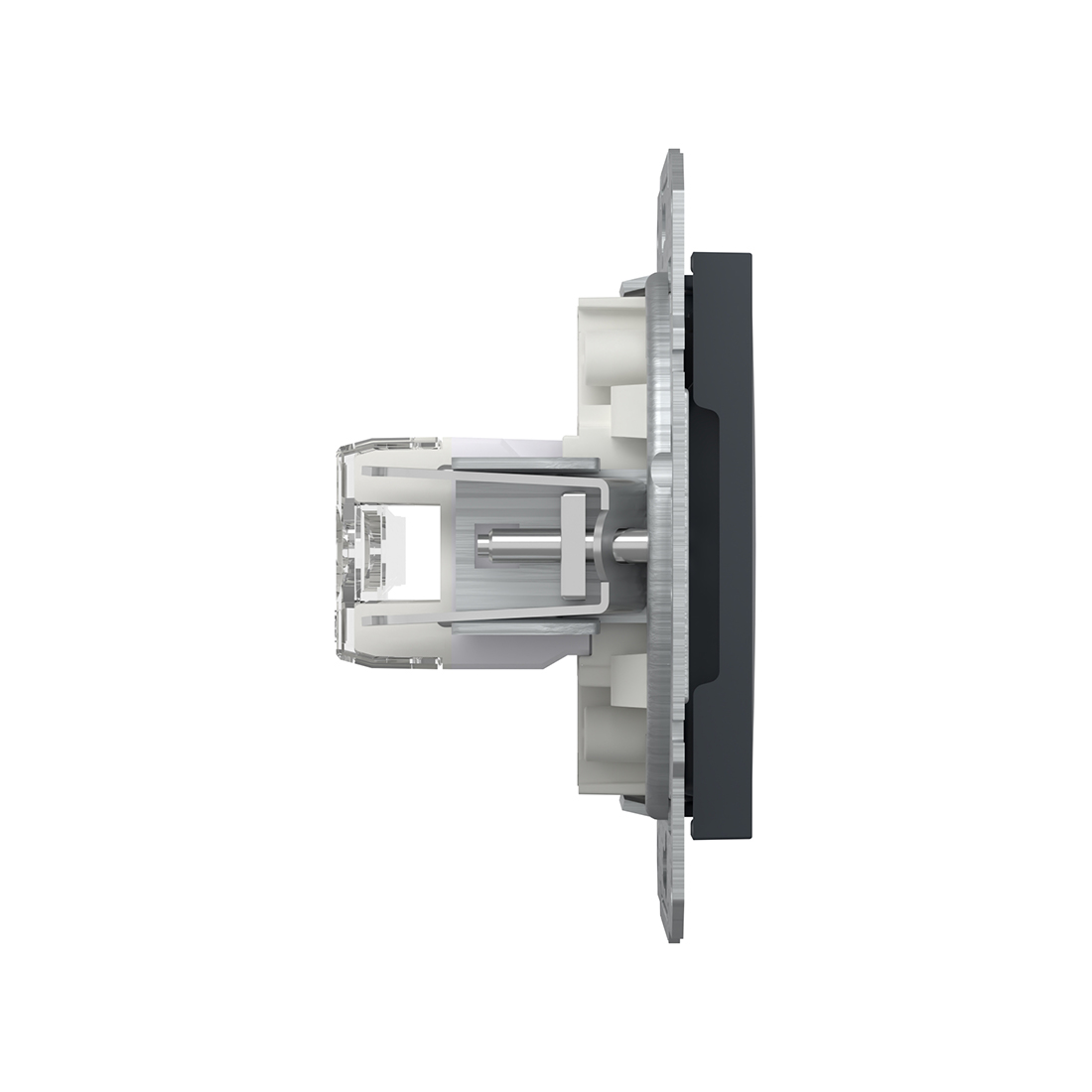 Розетка компьютерная двойная SE EPH4800171 Asfora RJ45 кат. 6 механизм антрацит (EPH4800171) фото