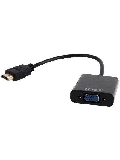 Переходник HDMI -> VGA Cablexpert A-HDMI-VGA-03, 19M/15F, длина 15см, аудиовыход Jack3.5 (A-HDMI-VGA-03) фото