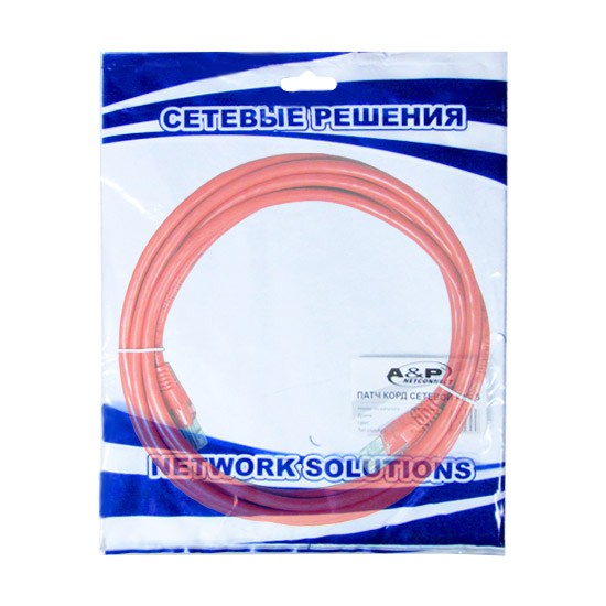 Патч Корд A&P Cat.5 UTP RJ-45 3 м APP001RD3 (APP001RD3) фото
