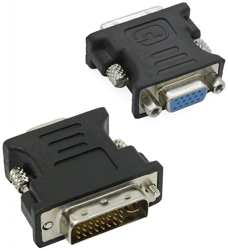 картинка Переходник DVI-I - VGA Cablexpert A-DVI-VGA-BK, 29M/15F, черный, пакет от магазина itmag.kz