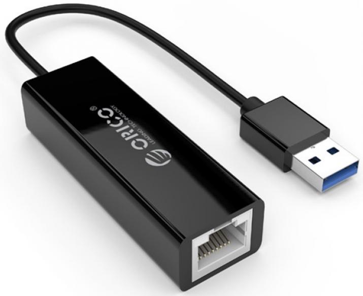 картинка Адаптер сетевой USB ORICO UTJ-U3-BK-BP <1000Mb/s, Cable 10cm, USB3.0, RJ45, BLACK> от магазина itmag.kz