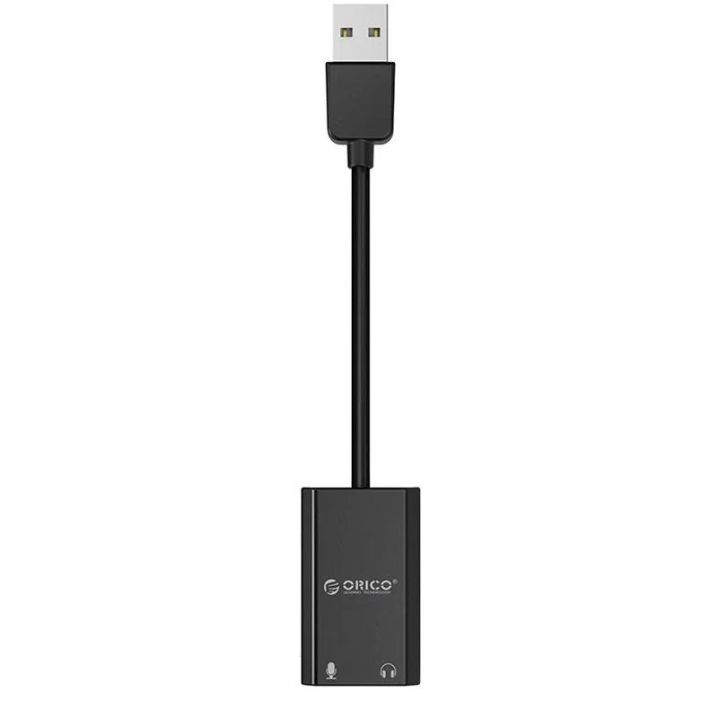 картинка Звуковая карта внешняя USB ORICO SKT2-BK-BP <USB 2.0, 3.5mm microphone, 3.5mm earphone, 10cm, 26*43*12mm> от магазина itmag.kz