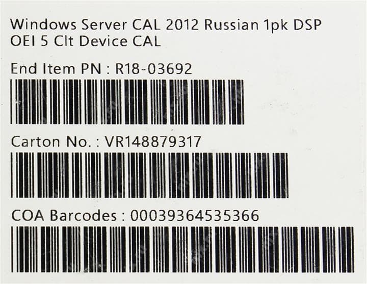 картинка Операционная система Microsoft Windows Server CAL 2012 Russian 1pk DSP OEI 5 Clt Device CAL R18-03692 (Windows Server 2012) от магазина itmag.kz