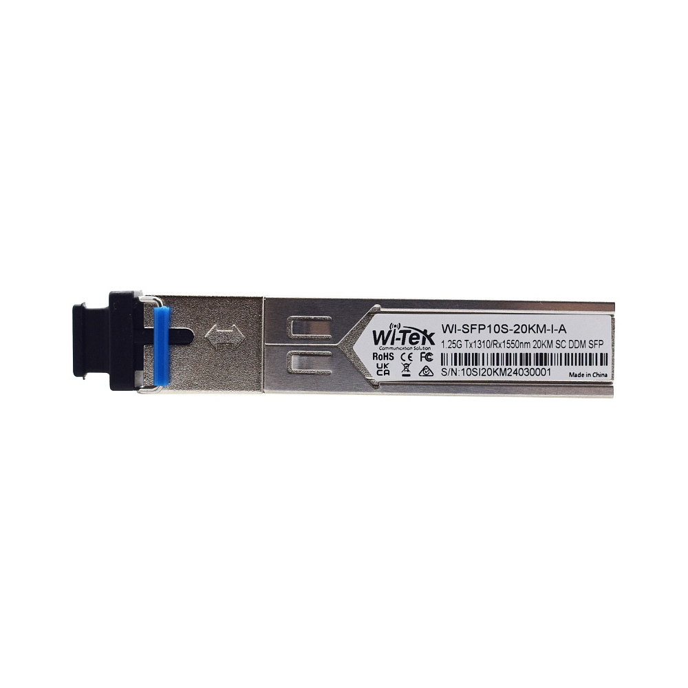 Промышленный модуль SFP Wi-Tek WI-SFP10S-20KM-I с разъемом SC, до 20км, 2шт. (WI-SFP10S-20KM-I) фото