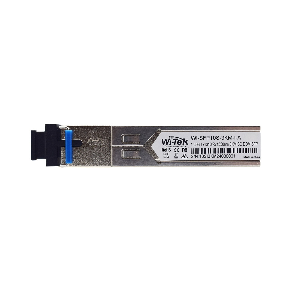 Промышленный модуль SFP Wi-Tek WI-SFP10S-3KM-I с разъемом SC, до 3км, 2шт. (WI-SFP10S-3KM-I) фото