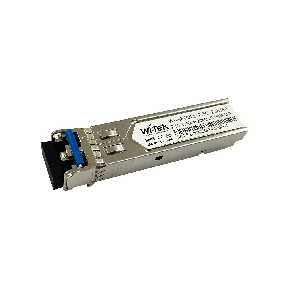 Промышленный модуль SFP+ Wi-Tek WI-SFP20L-2.5G-20KM-I с разъемом LC, до 20км (WI-SFP20L-2.5G-20KM-I) фото