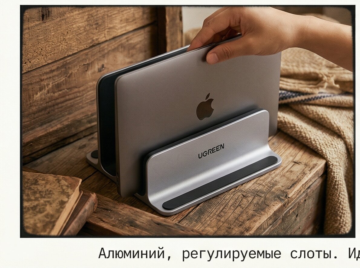 Вертикальная подставка для ноутбука UGREEN два слота LP258 (60643)  фото
