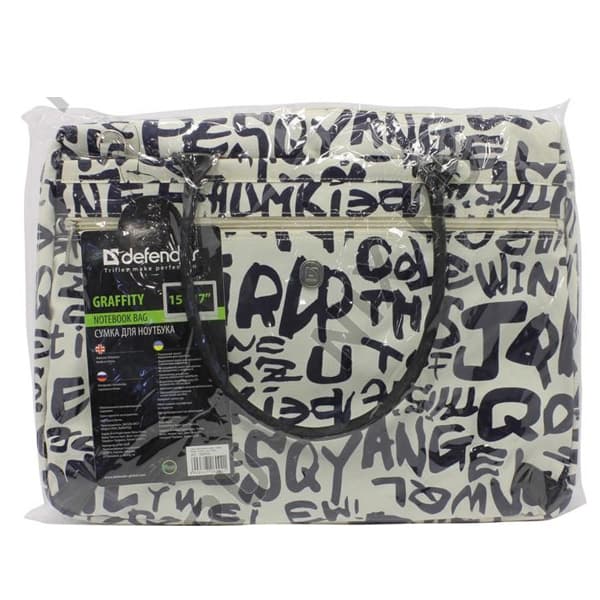 картинка Сумка для ноутбука Defender Graffiti 15.6"-17" женская сумка (синие буквы) 06002 от магазина itmag.kz