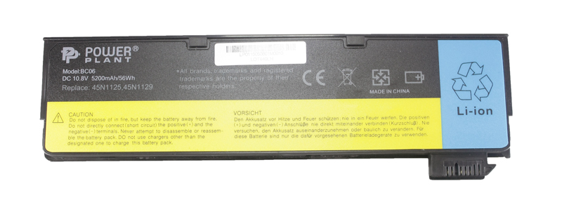 картинка Аккумулятор PowerPlant для ноутбуков IBM/LENOVO ThinkPad T440 (45N1127) 10.8V 5200mAh от магазина itmag.kz
