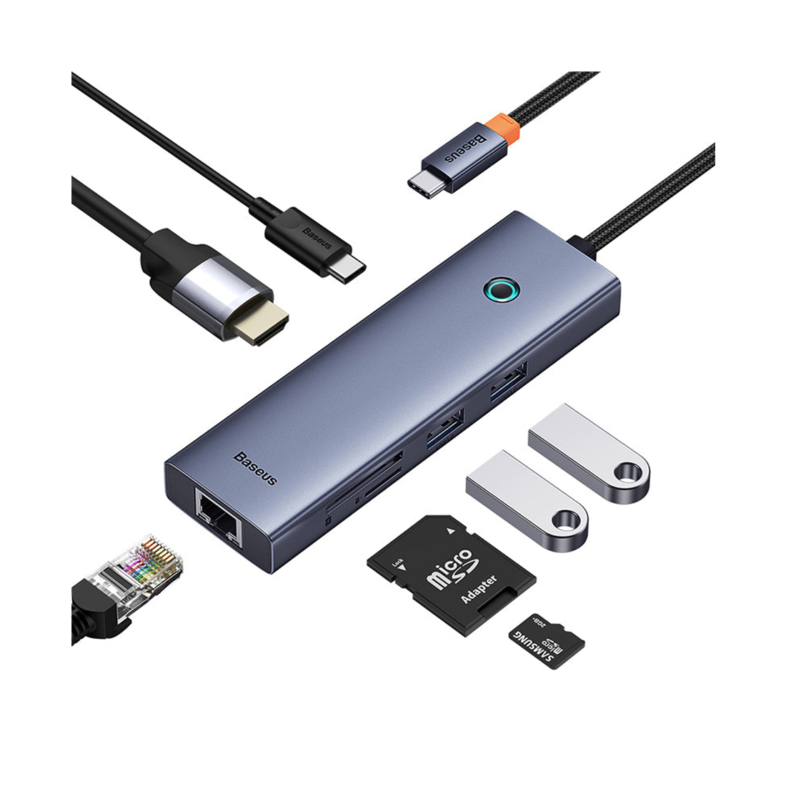 Док-станция Baseus UltraJoy Series 7-Port HUB Docking Station Space Grey (B00052805813-00) фото