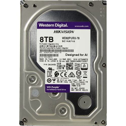картинка Жесткий диск HDD WD Purple™ WD82PURX-78  8ТБ 3,5"(SATA-III) для видеонаблюдения Hikvision от магазина itmag.kz