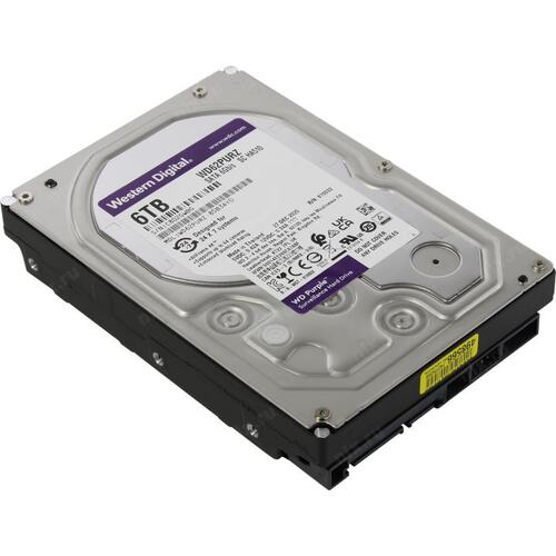 картинка Жесткий диск для видеонаблюдения HDD  6Tb Western Digital Purple SATA 6Gb/s 128Mb 3,5" 5640rpm WD62PURZ от магазина itmag.kz