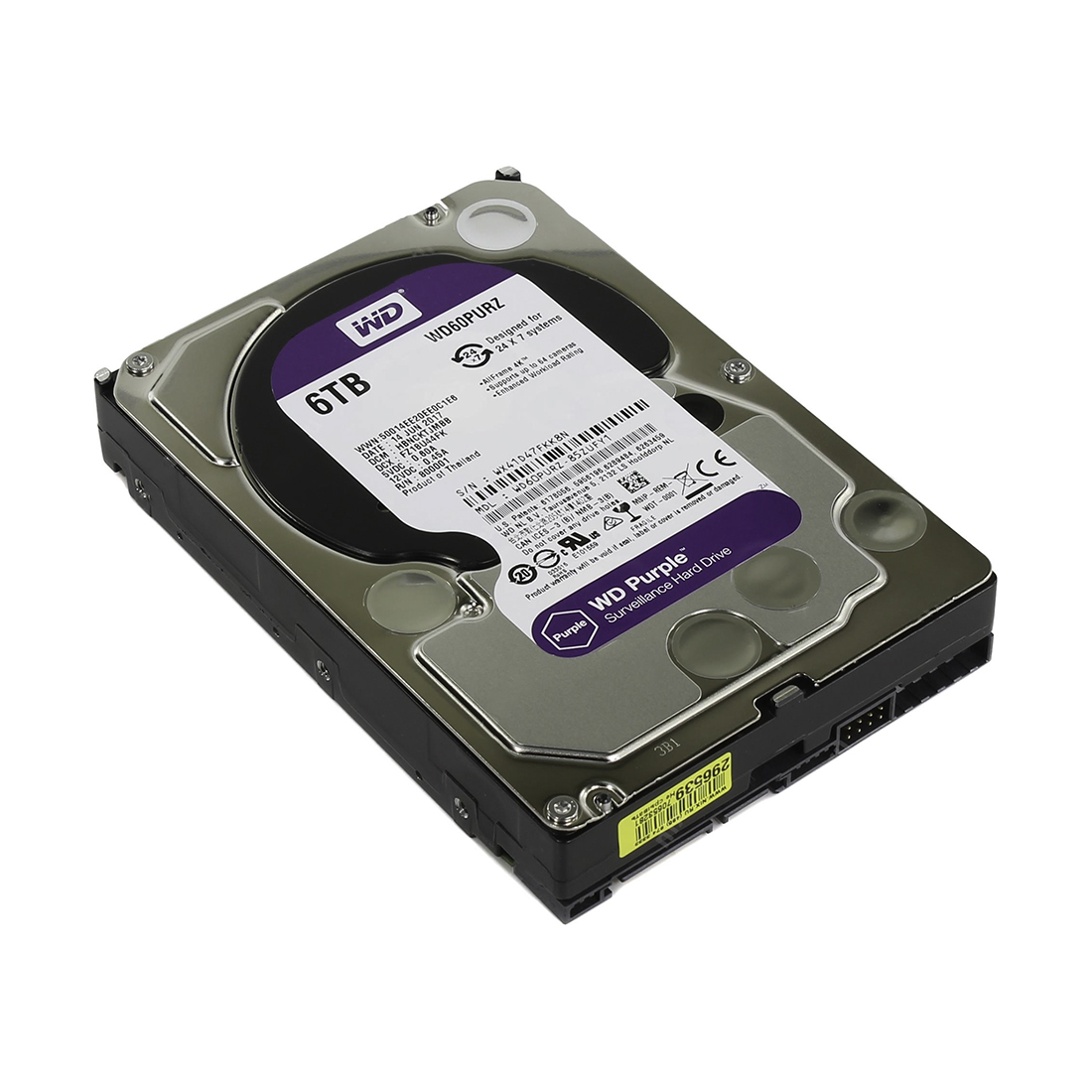 картинка Жёсткий диск WD Purple™ WD60PURZ 6ТБ 3,5" 5400RPM 64MB (SATA-III) DV&NVR от магазина itmag.kz