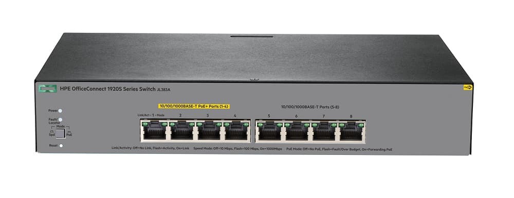 картинка Коммутатор HP Enterprise 1920S 8G PPoE+ 65W Switch (JL383A#ABB) от магазина itmag.kz