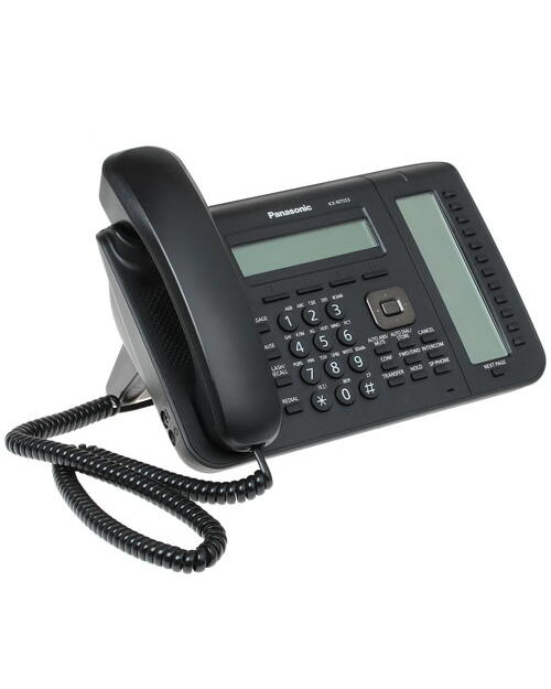 картинка Panasonic KX-NT553RU-B IP системный телефон, c 3-строчным ЖК-дисплеем, 2 гигабитных порта с PoE от магазина itmag.kz