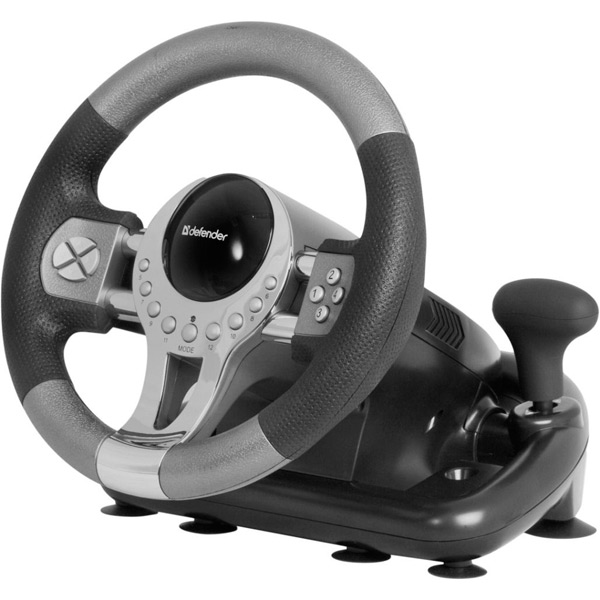 картинка Игровой руль Forsage GTR USB, 12 кнопок, рычаг передач (64367) от магазина itmag.kz