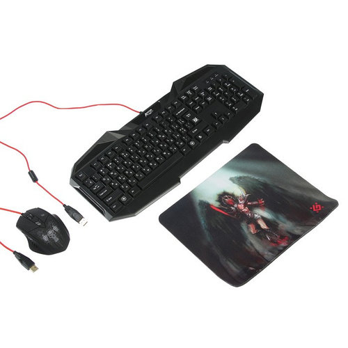 картинка Игровой набор Defender Клавиатура + Мышь+Коврик Anger MKP-019, USB от магазина itmag.kz