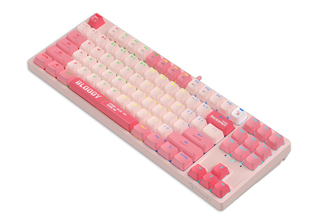 Клавиатура A4Tech Bloody S87, BLMS Red Plus Switch, Pink, USB (S87 PIINK) фото