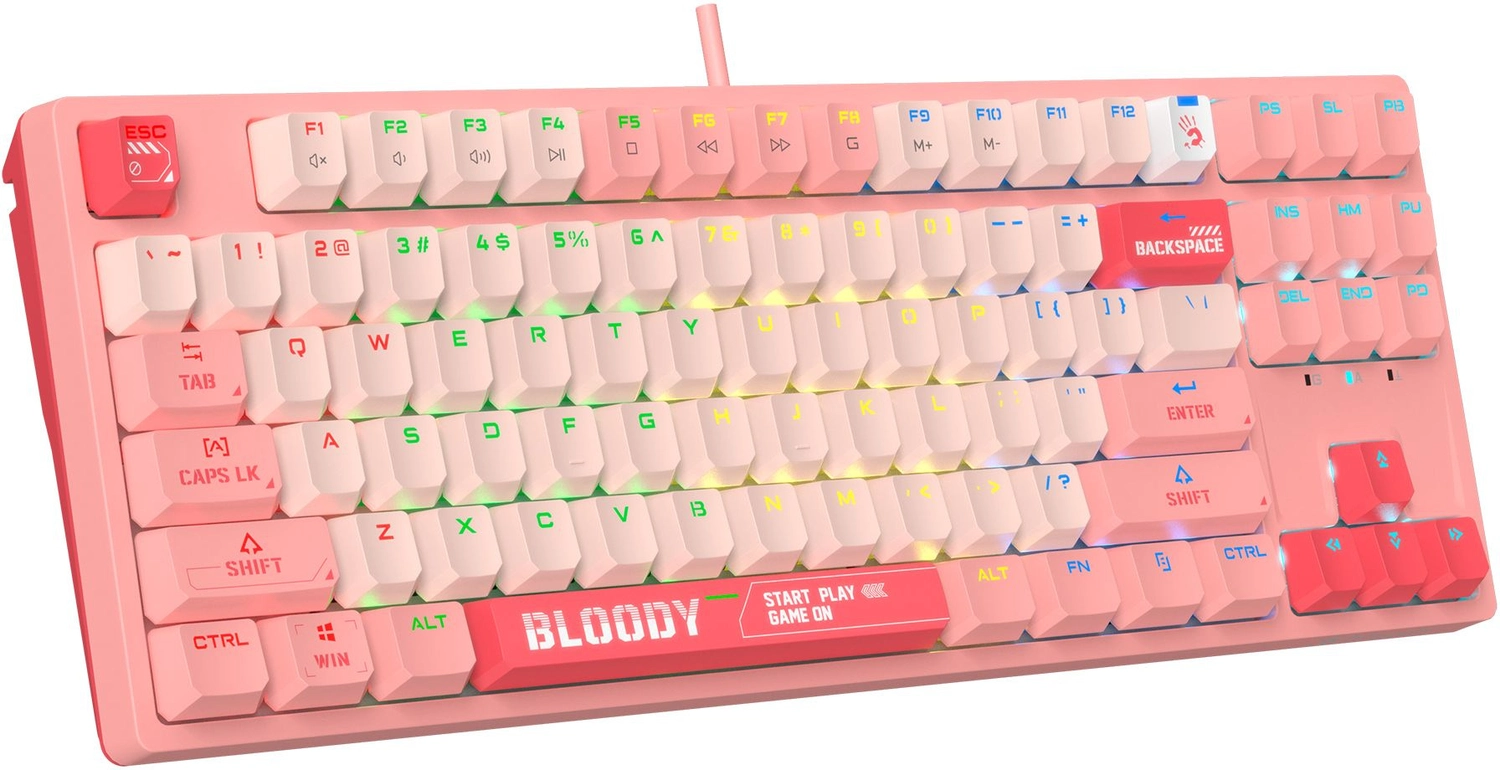 Клавиатура A4Tech Bloody S87, BLMS Red Plus Switch, Pink, USB (S87 PIINK) фото