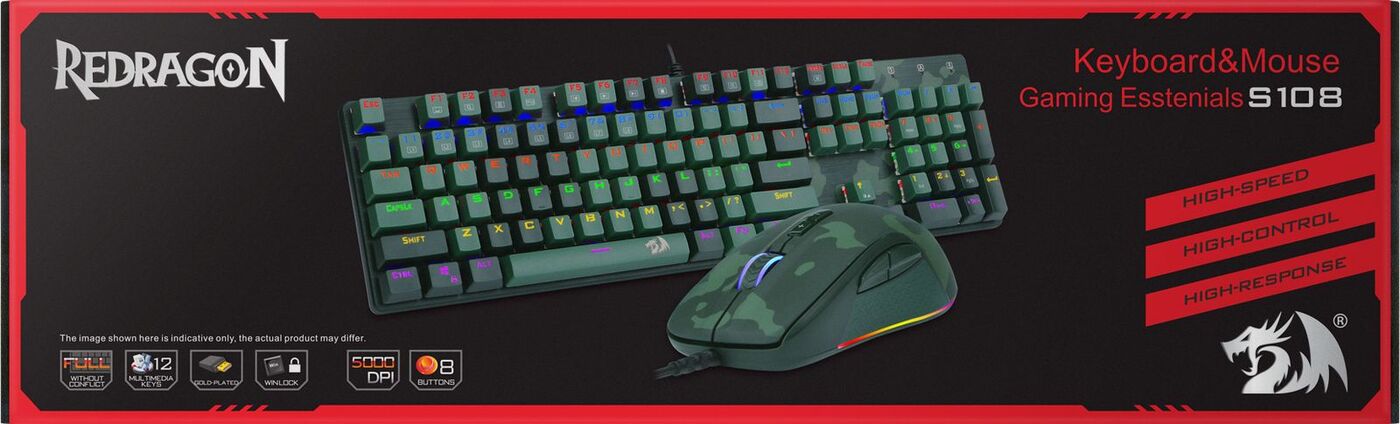 картинка Игровой комплект клавиатура + мышь Redragon Gaming S108 от магазина itmag.kz