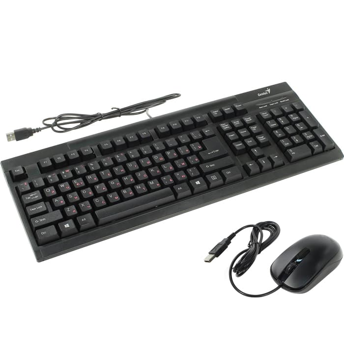 картинка Клавиатура+ мышка Genius KM-125, USB, Black, RU, CB, 31330209102 от магазина itmag.kz