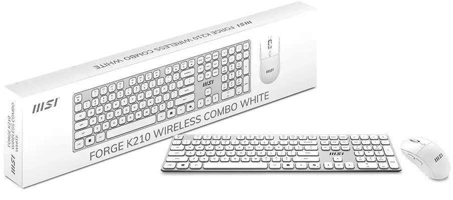 Комплект Клавиатура + Мышь MSI Forge K210 Wireless Combo, Белый (FORGE K210 W COMBO WHITE RU) фото