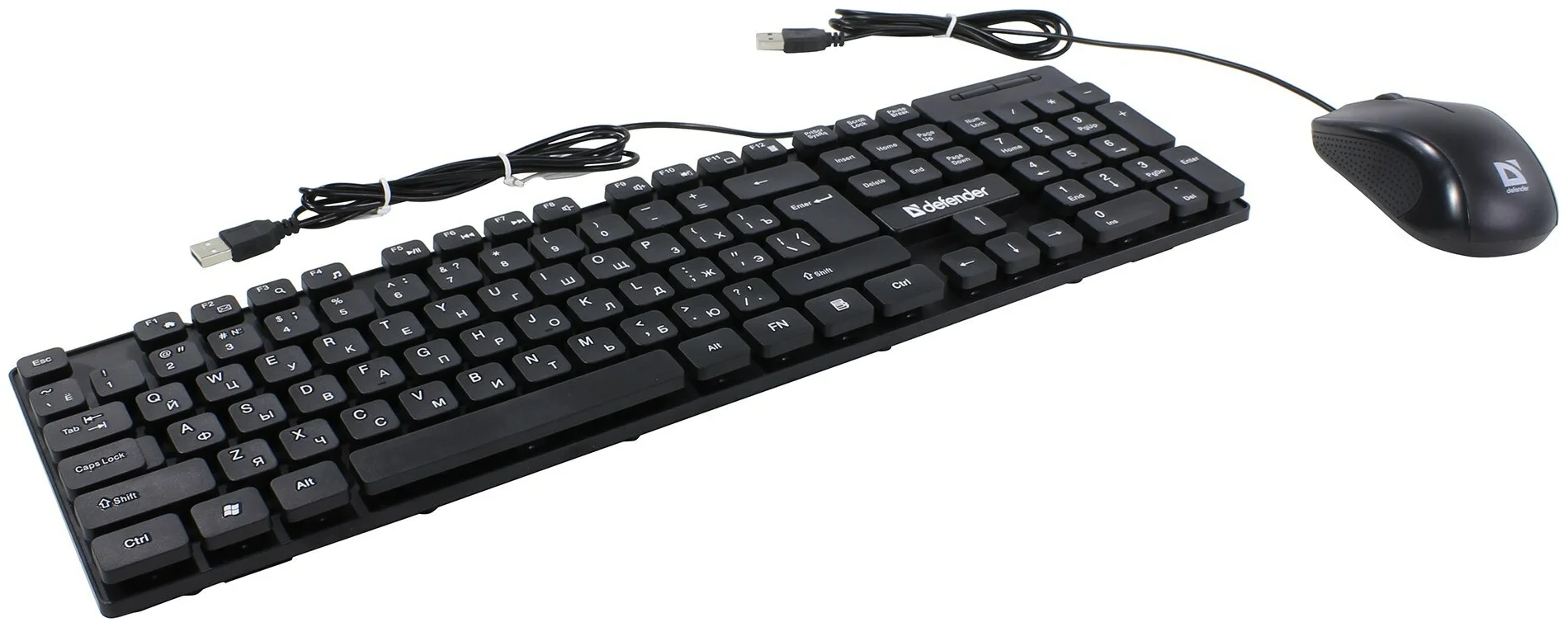 картинка Комплект проводной клавиатура+мышь Defender York C-777 RU черный от магазина itmag.kz
