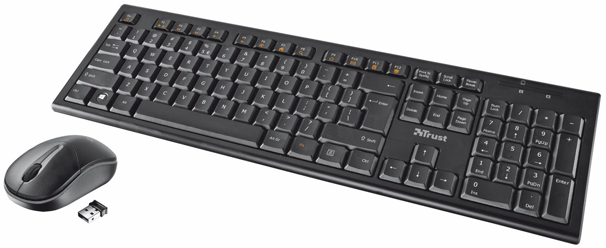 картинка Комплект клавиатура+мышь Trust RU NOLA WLESS черный от магазина itmag.kz