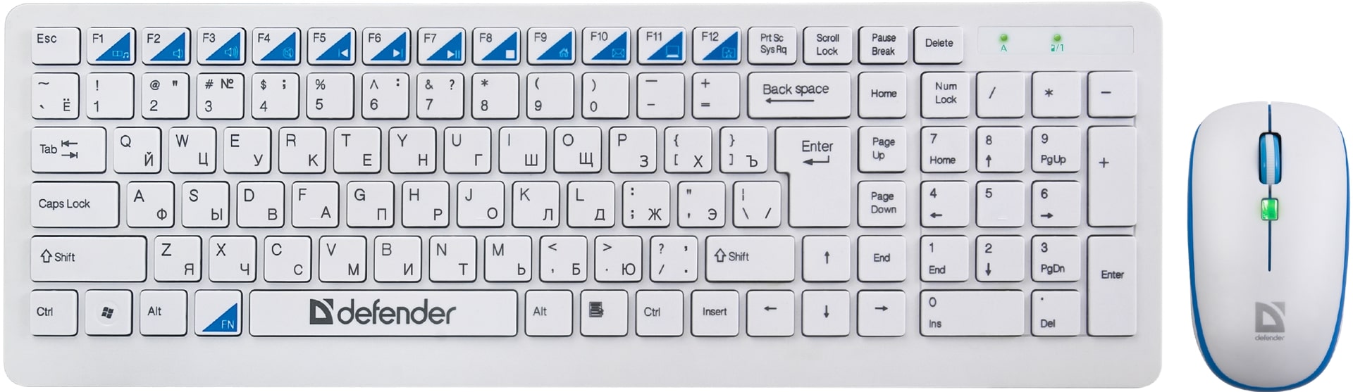 картинка Клавиатура Defender Skyline 895, White, + мышь (45895/45896) от магазина itmag.kz