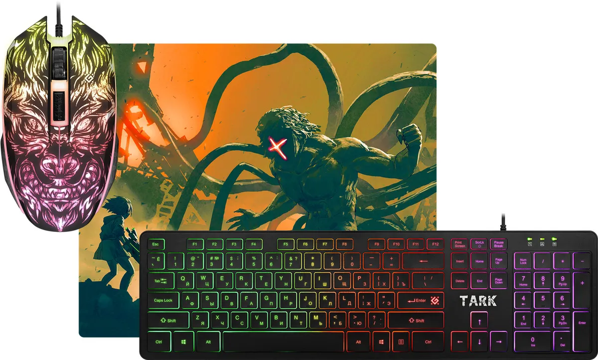 картинка Клавиатура+мышь игровой Defender Tark C-779 RU, мышь+клавиатура+ковер от магазина itmag.kz