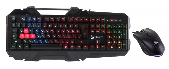 картинка Клавиатура+мышь игровая Bloody B2500 USB, LED-подсветка клавиш, 1.8 m от магазина itmag.kz