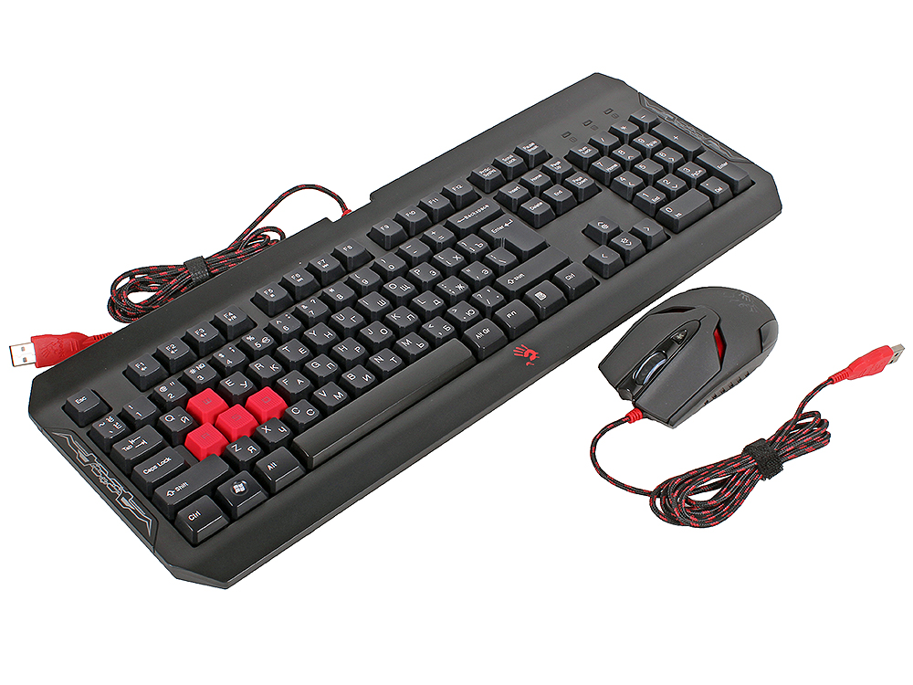 картинка Клавиатура+мышь игровая Bloody Q1100 USB, LED-подсветка по бокам, 1.8 m от магазина itmag.kz