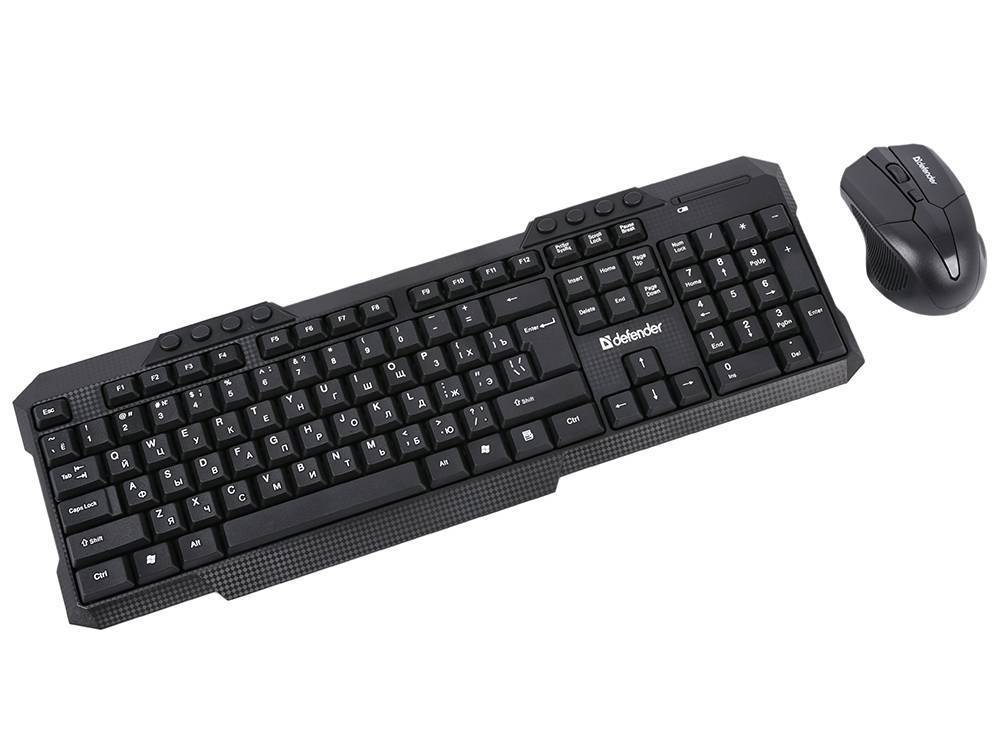картинка Комплект беспроводной клавиатура+мышь Defender Jakarta C-805 RU черный от магазина itmag.kz