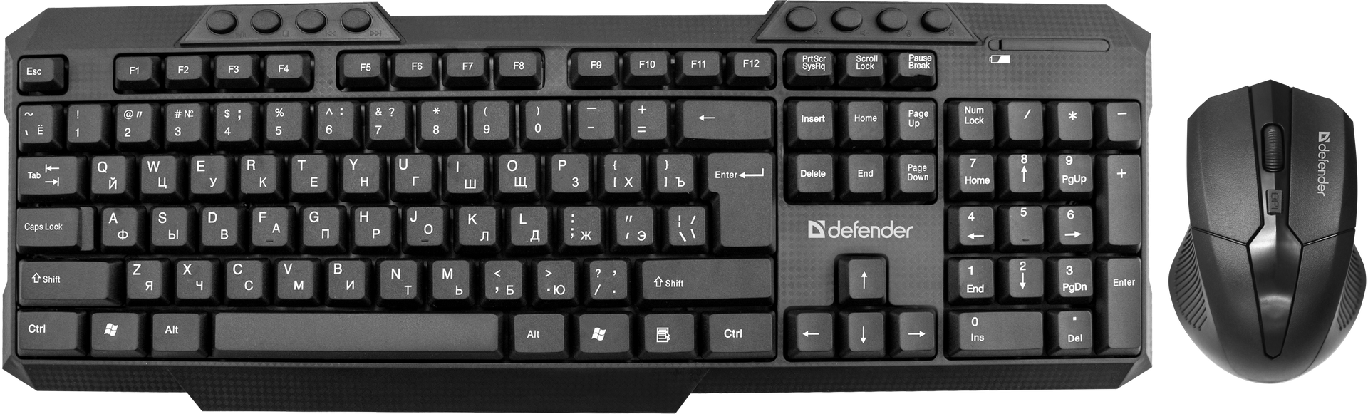 картинка Комплект беспроводной клавиатура+мышь Defender Jakarta C-805 RU черный от магазина itmag.kz