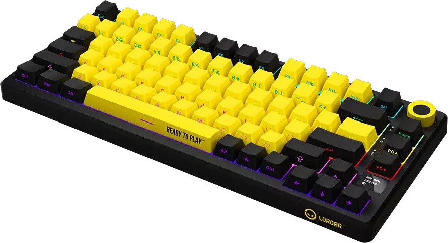 Клавиатура Lorgar KBP7075W, Black/yellow (LRG-KBP7075W-YL-RU) фото