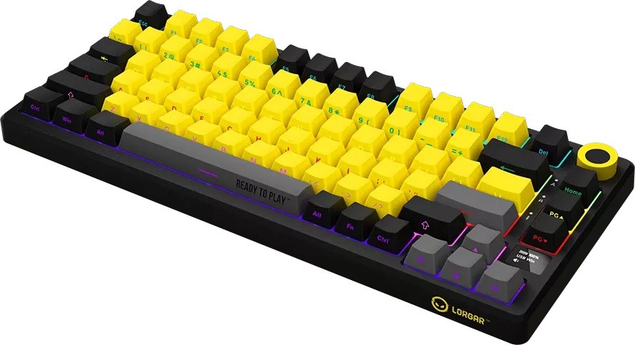 Клавиатура Lorgar KBP7075W, Black/yellow (LRG-KBP7075W-YL-RU) фото