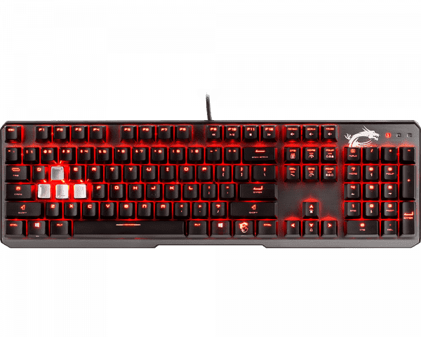 картинка Клавиатура MSI Vigor GK60 CR RU USB 2.0/104клавиши/переключатели CHERRY MX Red/кабель 2м/вес 1050г. от магазина itmag.kz