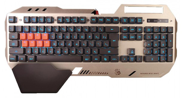 картинка Клавиатура игровая Bloody B2418-Golden <LED подсветка, 1.8m USB, 8 ABS Keycaps> от магазина itmag.kz