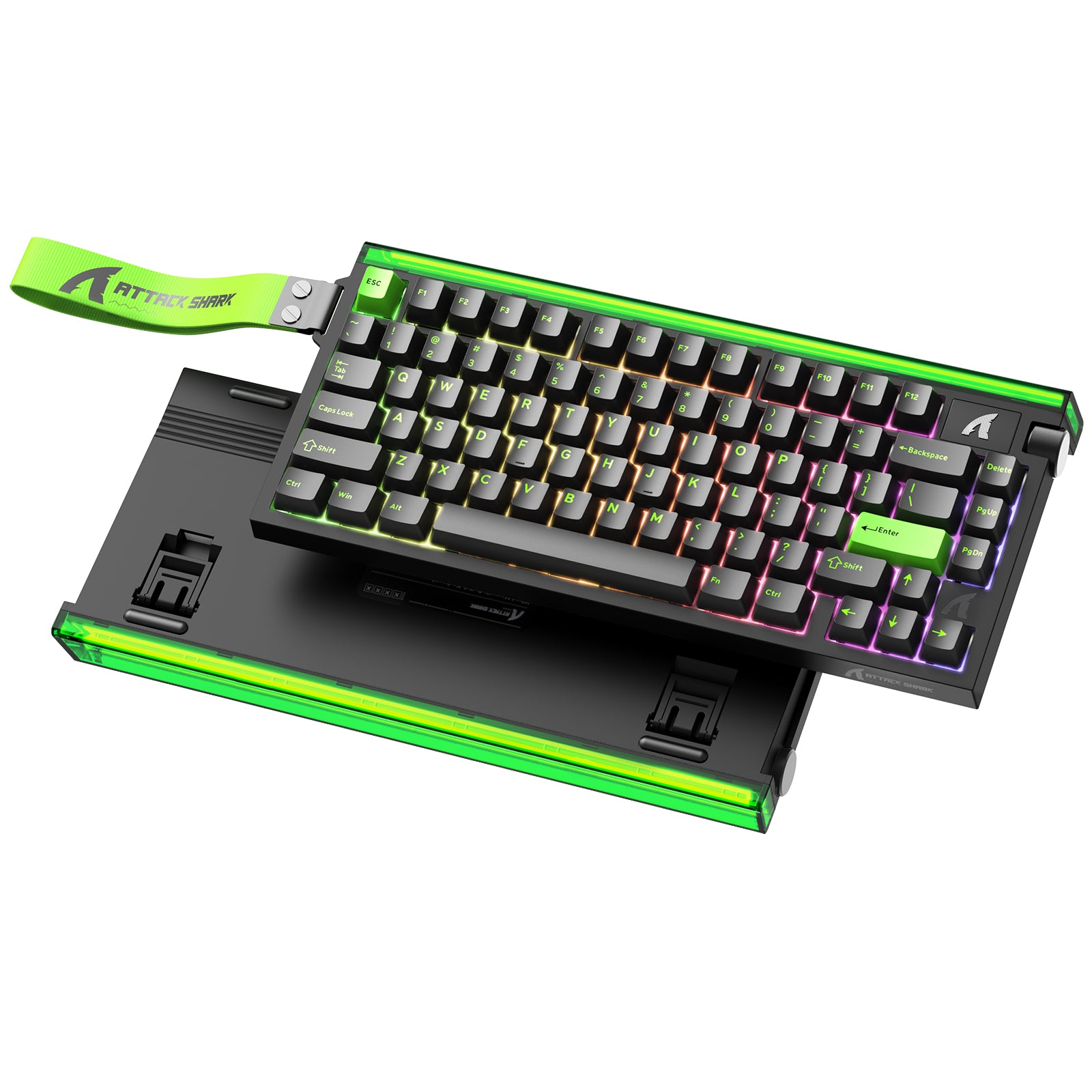 Клавиатура Attack Shark R85 HE, Magnetic Purple Mandrel - Neon Green (R85 HE Neon Green) фото