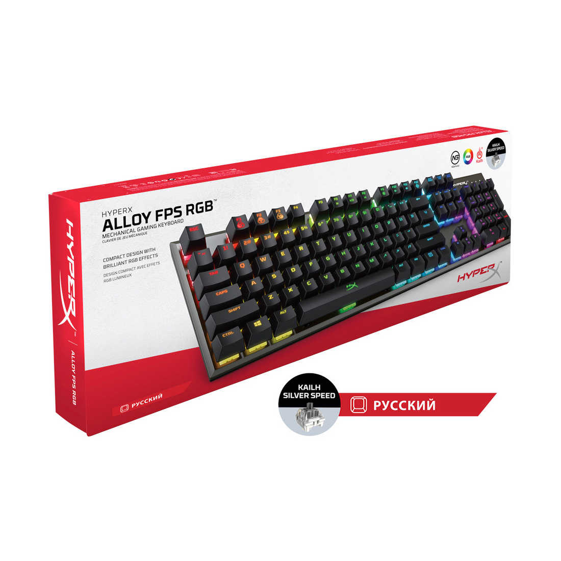 картинка Клавиатура HyperX Alloy FPS RGB Mechanical Gaming Silver Speed HX-KB1SS2-RU от магазина itmag.kz