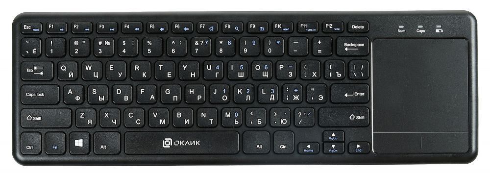 картинка Клавиатура Oklick 830ST черный USB беспроводная slim Multimedia Touch от магазина itmag.kz