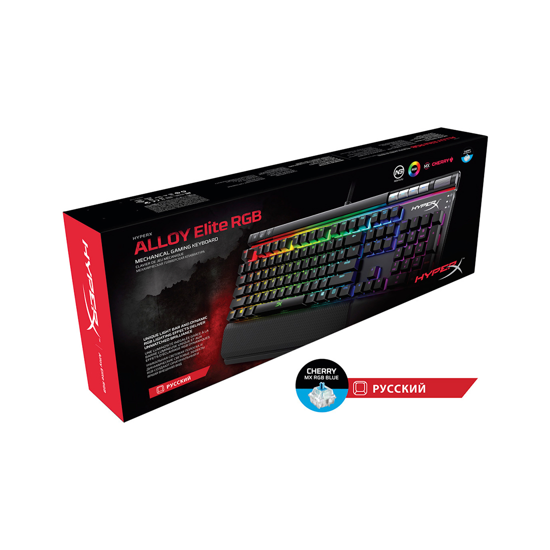 картинка Клавиатура HyperX Alloy Elite RGB Mechanical Gaming MX Blue HX-KB2BL2-RU/R1 от магазина itmag.kz