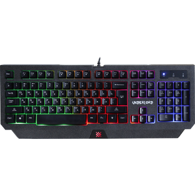 картинка Клавиатура проводная игровая Defender Underlord GK-340L ENG/RUS, радужная подсветка от магазина itmag.kz