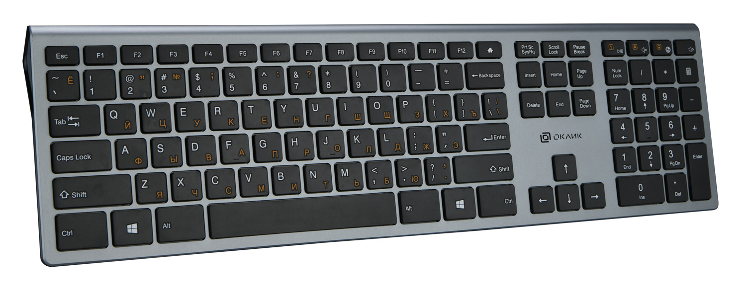 картинка Клавиатура Oklick 890S серый USB беспроводная slim от магазина itmag.kz