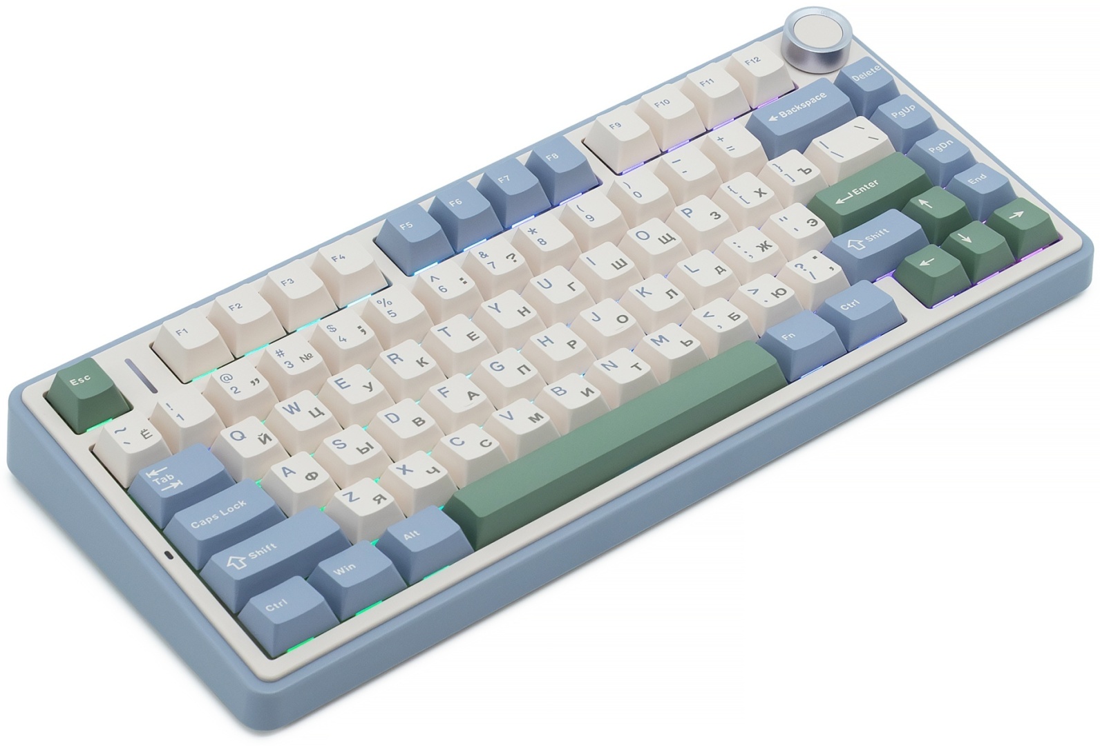 Клавиатура AULA F75, Gray Wood V3 (F75 Light Purple+Beige+Light Green) фото