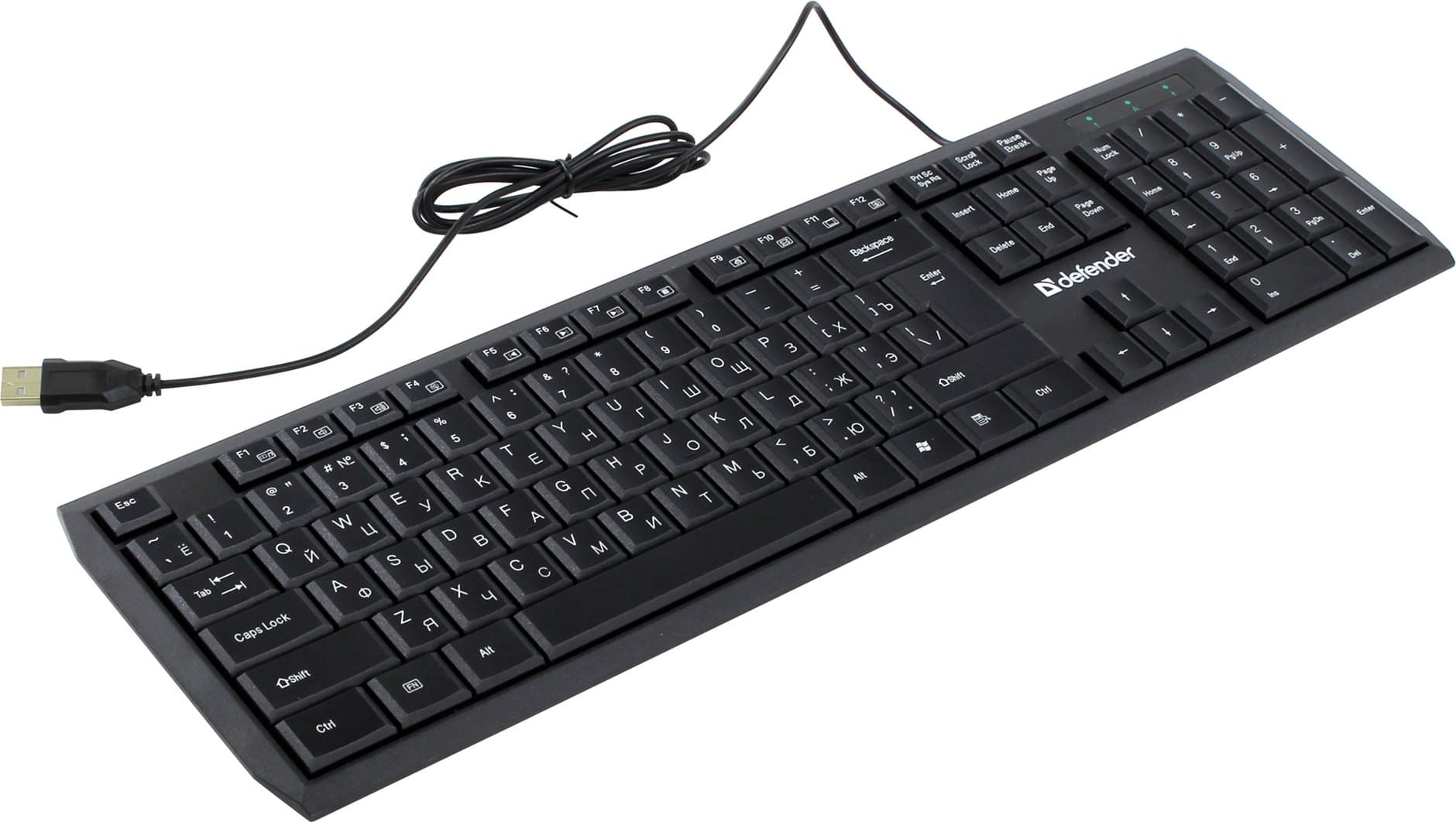картинка Клавиатура Defender OfficeMate SM-820, (Черный), USB,  ENG/RUS, полноразмерная, НОВИНКА! от магазина itmag.kz